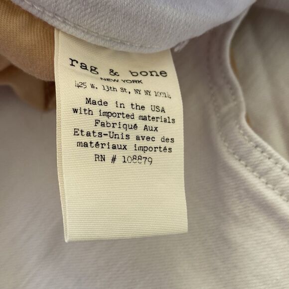 Rag & Bone Womens Aged Bright White The Dre Slim Boyfriend Stretch Jean Sz 26 - Picture 13 of 16